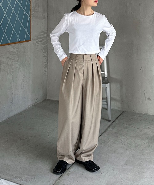 feepur（フェピュール）の「クロップドフライスロンTee（Tシャツ/カットソー・レディース・ブラック/オフホワイト/グレー/ネイビー/オートミール・MEDIUM）」の18枚目の写真