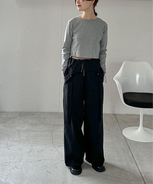 feepur（フェピュール）の「クロップドフライスロンTee（Tシャツ/カットソー・レディース・ブラック/オフホワイト/グレー/ネイビー/オートミール・MEDIUM）」の10枚目の写真