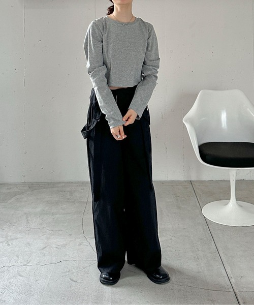 feepur（フェピュール）の「クロップドフライスロンTee（Tシャツ/カットソー・レディース・ブラック/オフホワイト/グレー/ネイビー/オートミール・MEDIUM）」の12枚目の写真