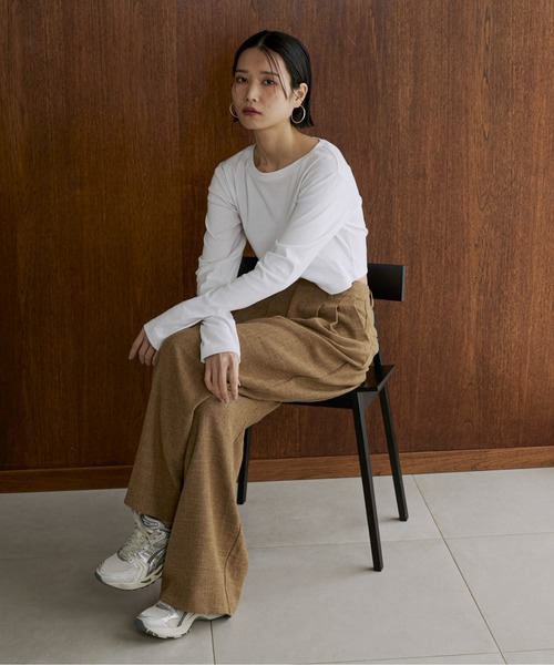 クロップドフライスロンTee（Tシャツ/カットソー）｜feepur