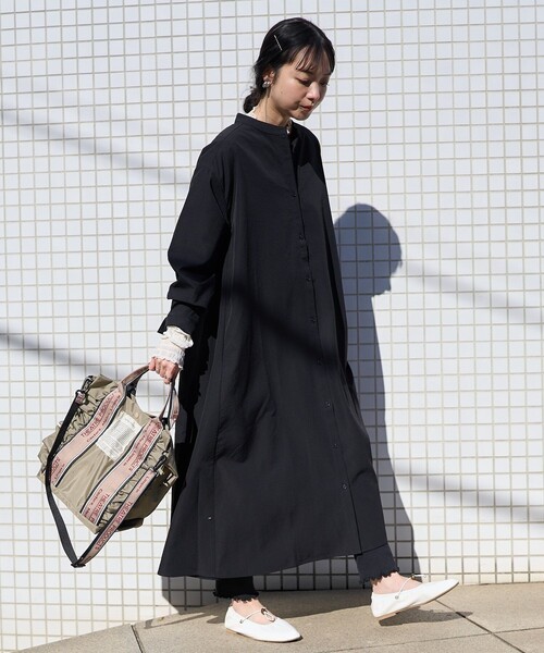 FREAK'S STORE(フリークスストア)の「マオカラー フレアシャツワンピース(シャツワンピース・レディース・ブラック/オレンジ/ホワイト/ブルー・フリ-)」の5枚目の写真