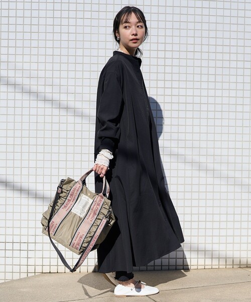 FREAK'S STORE(フリークスストア)の「マオカラー フレアシャツワンピース(シャツワンピース・レディース・ブラック/オレンジ/ホワイト/ブルー・フリ-)」の6枚目の写真