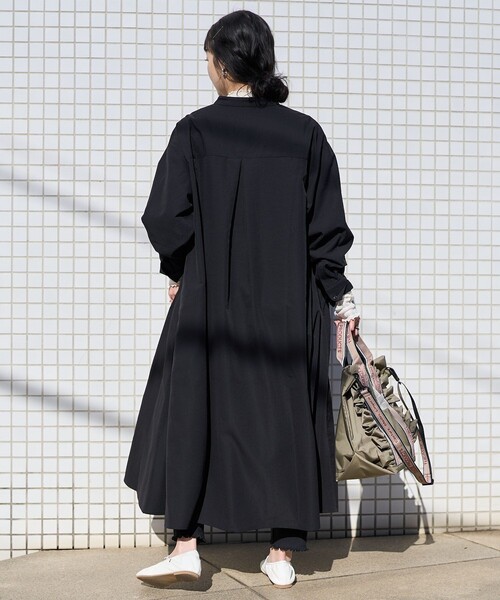 FREAK'S STORE(フリークスストア)の「マオカラー フレアシャツワンピース(シャツワンピース・レディース・ブラック/オレンジ/ホワイト/ブルー・フリ-)」の7枚目の写真