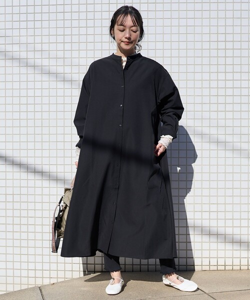 FREAK'S STORE(フリークスストア)の「マオカラー フレアシャツワンピース(シャツワンピース・レディース・ブラック/オレンジ/ホワイト/ブルー・フリ-)」の8枚目の写真