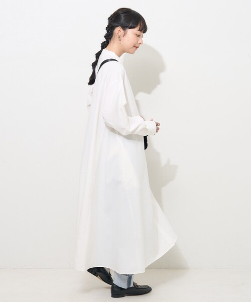 FREAK'S STORE(フリークスストア)の「マオカラー フレアシャツワンピース(シャツワンピース・レディース・ブラック/オレンジ/ホワイト/ブルー・フリ-)」の10枚目の写真