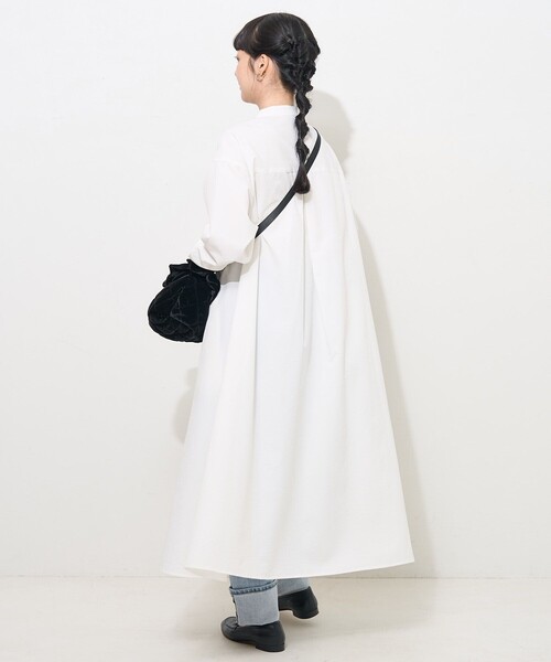 FREAK'S STORE(フリークスストア)の「マオカラー フレアシャツワンピース(シャツワンピース・レディース・ブラック/オレンジ/ホワイト/ブルー・フリ-)」の11枚目の写真