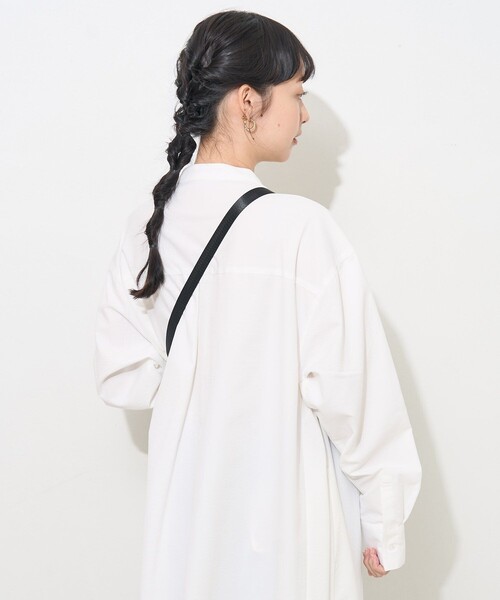 FREAK'S STORE(フリークスストア)の「マオカラー フレアシャツワンピース(シャツワンピース・レディース・ブラック/オレンジ/ホワイト/ブルー・フリ-)」の13枚目の写真