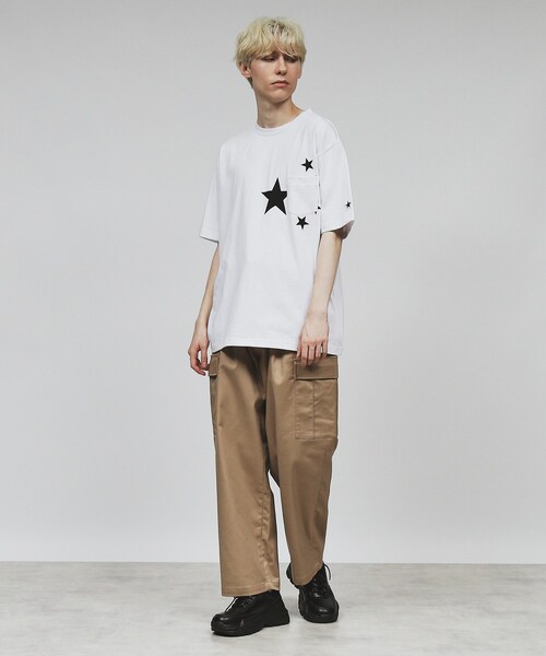 tk.TAKEO KIKUCHI（ティーケータケオキクチ）の「◆スタープリント アソートTシャツ（Tシャツ/カットソー・メンズ・ホワイト系1/ブラック系/ブラック/ホワイト・02/03/04）」の7枚目の写真