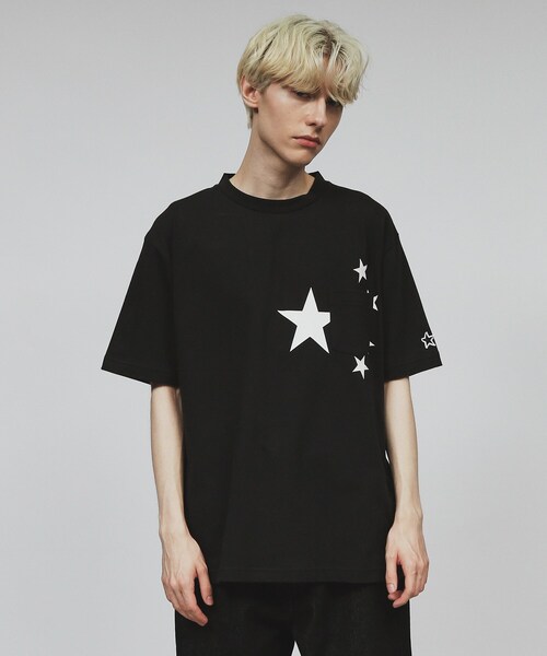 tk.TAKEO KIKUCHI（ティーケータケオキクチ）の「◆スタープリント アソートTシャツ（Tシャツ/カットソー・メンズ・ホワイト系1/ブラック系/ブラック/ホワイト・02/03/04）」の9枚目の写真