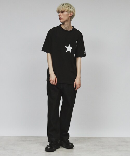 tk.TAKEO KIKUCHI（ティーケータケオキクチ）の「◆スタープリント アソートTシャツ（Tシャツ/カットソー・メンズ・ホワイト系1/ブラック系/ブラック/ホワイト・02/03/04）」の10枚目の写真
