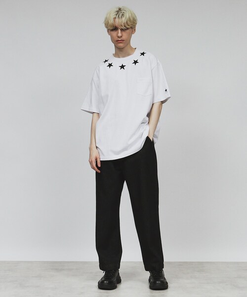 tk.TAKEO KIKUCHI（ティーケータケオキクチ）の「◆スタープリント アソートTシャツ（Tシャツ/カットソー・メンズ・ホワイト系1/ブラック系/ブラック/ホワイト・02/03/04）」の14枚目の写真