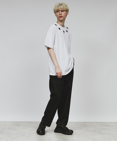 tk.TAKEO KIKUCHI（ティーケータケオキクチ）の「◆スタープリント アソートTシャツ（Tシャツ/カットソー・メンズ・ホワイト系1/ブラック系/ブラック/ホワイト・02/03/04）」の15枚目の写真