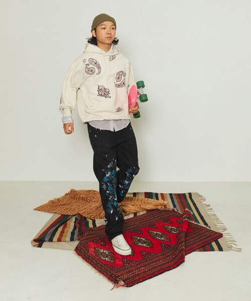 FREAK'S STORE(フリークスストア)の「YMYM × FREAK'S STORE/ワイエムワイエム 別注 YMYM Paisley Hoodie/別注 ワイエムワイエム ペイズリーフーディー(パーカー・レディース・オフホワイト/ネイビー・MEDIUM/LARGE)」の3枚目の写真
