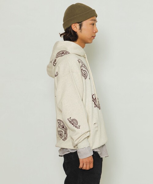FREAK'S STORE(フリークスストア)の「YMYM × FREAK'S STORE/ワイエムワイエム 別注 YMYM Paisley Hoodie/別注 ワイエムワイエム ペイズリーフーディー(パーカー・レディース・オフホワイト/ネイビー・MEDIUM/LARGE)」の5枚目の写真