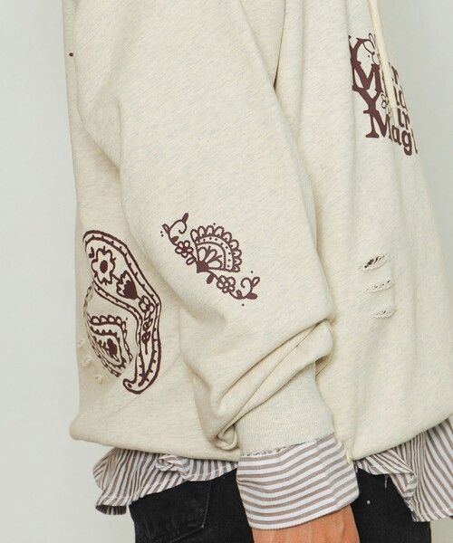 FREAK'S STORE(フリークスストア)の「YMYM × FREAK'S STORE/ワイエムワイエム 別注 YMYM Paisley Hoodie/別注 ワイエムワイエム ペイズリーフーディー(パーカー・レディース・オフホワイト/ネイビー・MEDIUM/LARGE)」の7枚目の写真