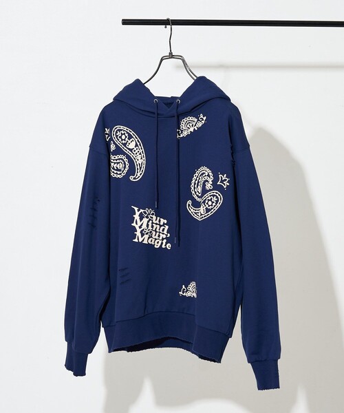 FREAK'S STORE(フリークスストア)の「YMYM × FREAK'S STORE/ワイエムワイエム 別注 YMYM Paisley Hoodie/別注 ワイエムワイエム ペイズリーフーディー(パーカー・レディース・オフホワイト/ネイビー・MEDIUM/LARGE)」の16枚目の写真