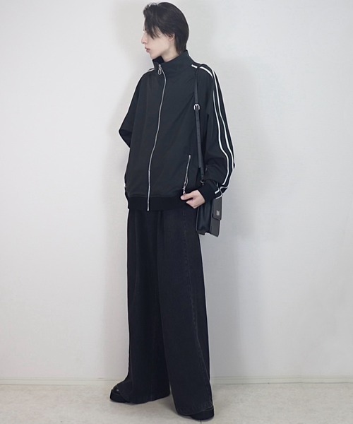 Loose/ルース(ルース)の「ジップデザイン ナイロントラックジャケット(ブルゾン・メンズ・ブラック系2/ブラック系1/グレー系1/ワイン系1・XS/S/M/L)」の12枚目の写真