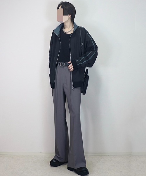 Loose/ルース(ルース)の「ジップデザイン ナイロントラックジャケット(ブルゾン・メンズ・ブラック系2/ブラック系1/グレー系1/ワイン系1・XS/S/M/L)」の17枚目の写真