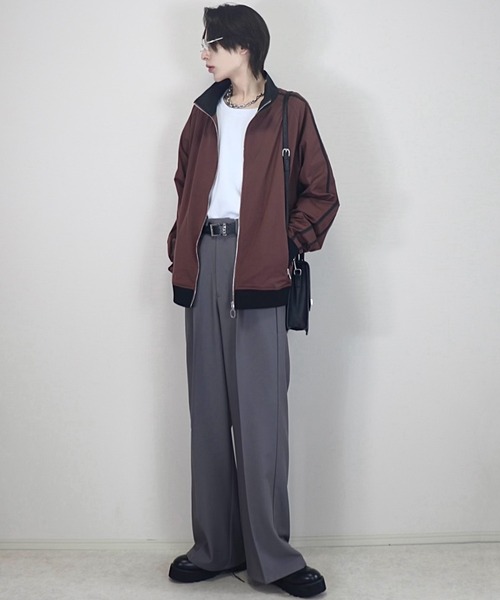 Loose/ルース(ルース)の「ジップデザイン ナイロントラックジャケット(ブルゾン・メンズ・ブラック系2/ブラック系1/グレー系1/ワイン系1・XS/S/M/L)」の21枚目の写真