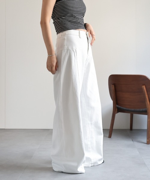 【新品】AP STUDIO＊ホワイトワイドデニム セール】ワイドデニムパンツ（デニムパンツ）｜ap retro