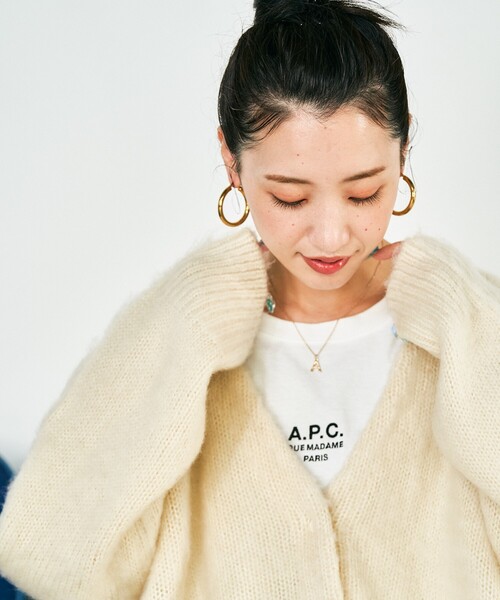 FREAK'S STORE（フリークスストア）の「限定展開　深 Vネック シャギー ニット 2way カーディガン（カーディガン/ボレロ・レディース・ブラウン/ピンク/グリーン/ベージュ/ナチュラル/グレー/ブルー/ブラック・ﾌﾘ-）」の5枚目の写真