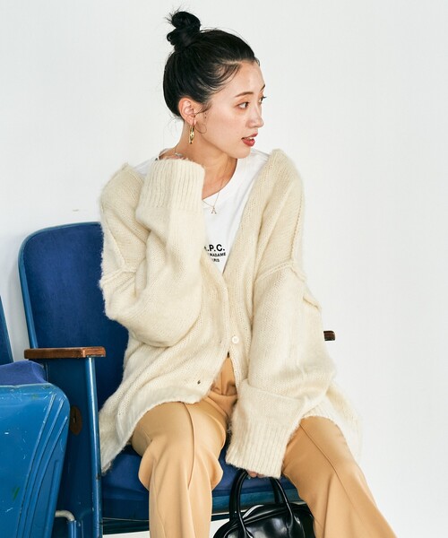 セール】限定展開 深 Vネック シャギー ニット 2way