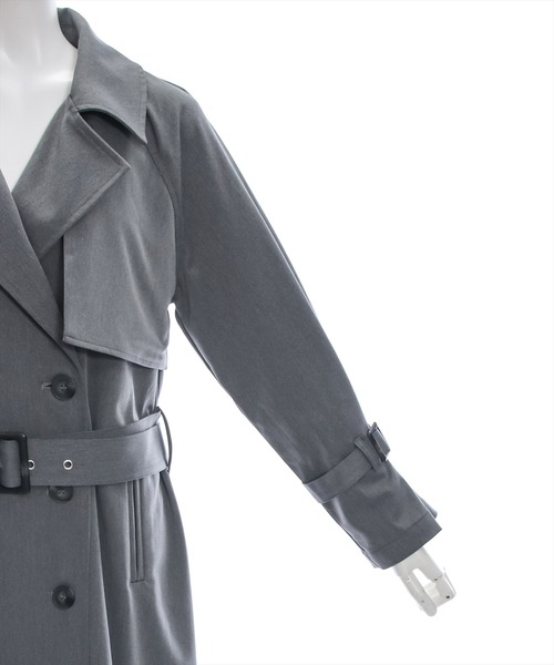 clear（クリア）の「トレンチコート [オフィスカジュアル 大人可愛い ベーシック 抜け感]≪再入荷≫（トレンチコート・レディース・ブラック/チャコールグレー/アイボリー/ブルー・F）」の9枚目の写真