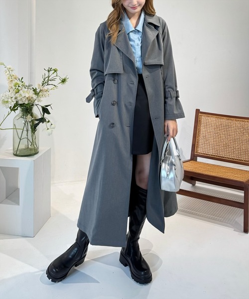 clear（クリア）の「トレンチコート [オフィスカジュアル 大人可愛い ベーシック 抜け感]≪再入荷≫（トレンチコート・レディース・ブラック/チャコールグレー/アイボリー/ブルー・F）」の17枚目の写真