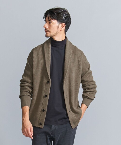BEAUTY&YOUTH UNITED ARROWS(ビューティーアンドユースユナイテッドアローズ)の「【WEB限定 WARDROBE SMART】ウォッシャブル ショールカラー カーディガン(カーディガン/ボレロ・メンズ・ブラウン/ダークグレー/ブラック・S/M/L/XL)」の3枚目の写真