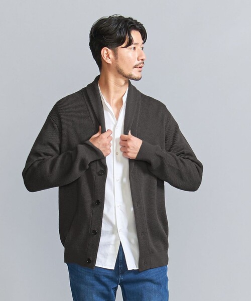 BEAUTY&YOUTH UNITED ARROWS(ビューティーアンドユースユナイテッドアローズ)の「【WEB限定 WARDROBE SMART】ウォッシャブル ショールカラー カーディガン(カーディガン/ボレロ・メンズ・ブラウン/ダークグレー/ブラック・S/M/L/XL)」の2枚目の写真