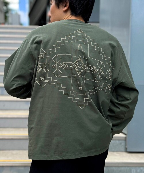 PENDLETON（ペンドルトン）の「【PENDLETON/ペンドルトン】Back EMB LS Tee バックエンブロイダリー ロンT 長袖Tシャツ 24AW（Tシャツ/カットソー・メンズ・ブラック/オフホワイト/ベージュ/カーキ・M/L）」の4枚目の写真