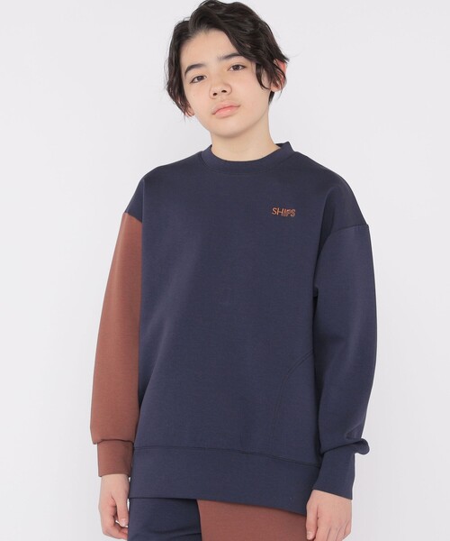 SHIPS（シップス）の「SHIPS KIDS:140～160cm / 2トーン スウェット（スウェット・キッズ・グレー系/ネイビー・160/150/140）」の2枚目の写真