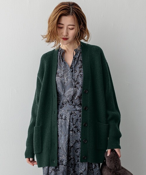 23区 S（ニジュウサンクチイサイサイズ）の「【洗える】カシミヤブレンド ニット カーディガン（カーディガン/ボレロ・レディース・ライトグレー系/ベージュ系/グレー系/グリーン系・32）」の4枚目の写真