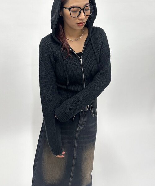【セール】ショートジップニットパーカー（パーカー）｜WHO'S WHO gallery（フーズフーギャラリー）