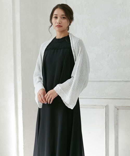 シャンタルトーマス　マラボー(羽毛) ストール付きボレロ　ブラック シャンタルトーマス マラボー(羽毛) ストール付きボレロ ブラック