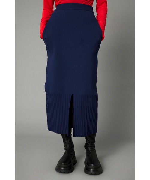 HeRIN.CYE(ヘリンドットサイ)の「2way slit knit skirt 2ウェイスリットニットスカート(スカート・レディース・レッド/ライトブルー/ネイビー・FREE)」の7枚目の写真