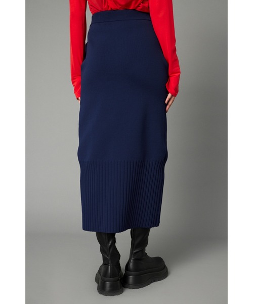 HeRIN.CYE(ヘリンドットサイ)の「2way slit knit skirt 2ウェイスリットニットスカート(スカート・レディース・レッド/ライトブルー/ネイビー・FREE)」の9枚目の写真