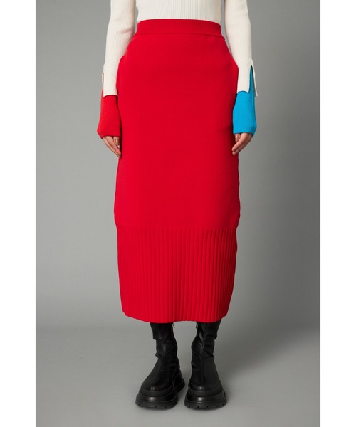 HeRIN.CYE(ヘリンドットサイ)の「2way slit knit skirt 2ウェイスリットニットスカート(スカート・レディース・レッド/ライトブルー/ネイビー・FREE)」の11枚目の写真