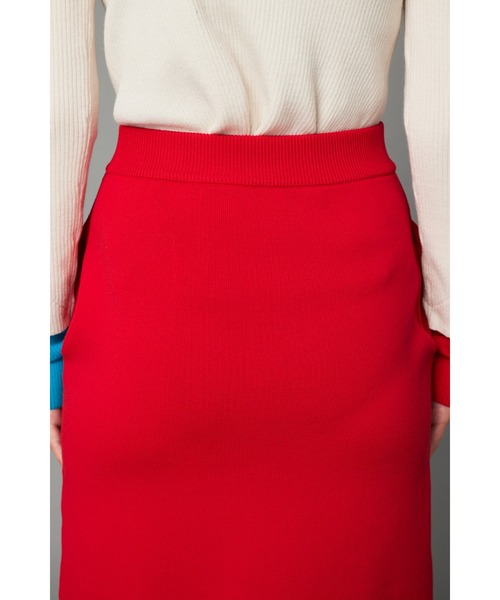 HeRIN.CYE(ヘリンドットサイ)の「2way slit knit skirt 2ウェイスリットニットスカート(スカート・レディース・レッド/ライトブルー/ネイビー・FREE)」の14枚目の写真