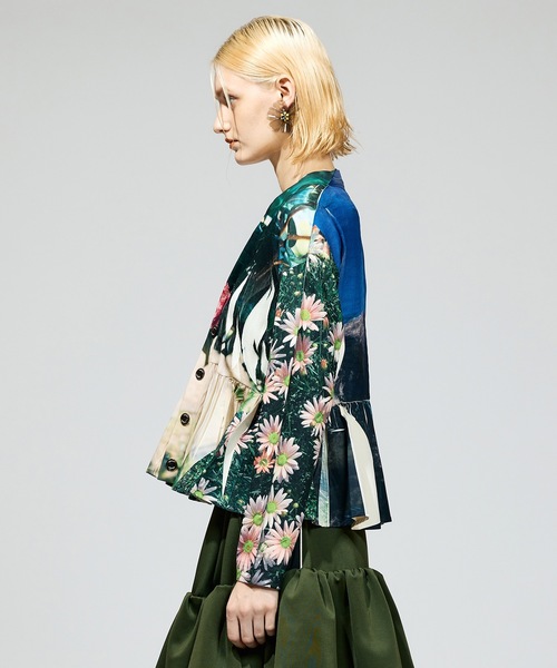 NON TOKYO(ノントーキョー)の「DIRECT PRINT RIB GATHER CARDIGAN(カーディガン/ボレロ・レディース・オレンジ/マルチ・FREE)」の7枚目の写真
