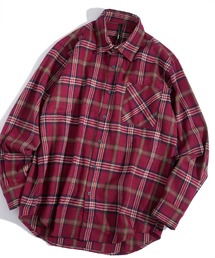 Vintage-like check flannel shirt/ヴィンテージライク レギュラーカラー フランネル シャツ オーバーサイズ メンズ レディース