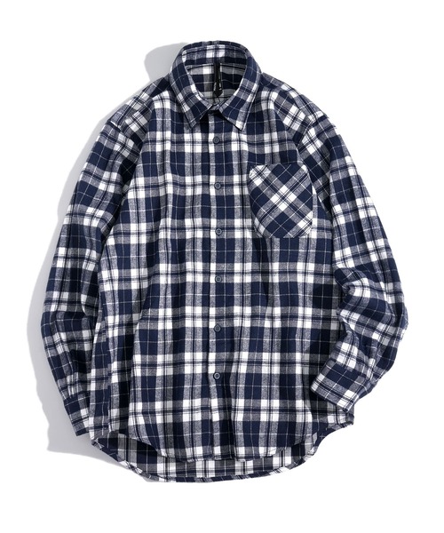 おしゃれスタ(オシャレスタ)の「Vintage-like check flannel shirt/ヴィンテージライク レギュラーカラー フランネル シャツ(シャツ/ブラウス・メンズ・ホワイト/ネイビー/ブラウン/レッド/ブラック/ベージュ/オレンジ・M/L/XL)」の8枚目の写真