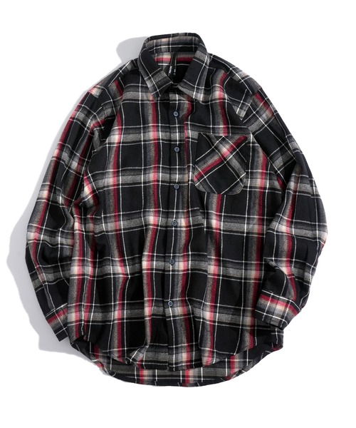おしゃれスタ(オシャレスタ)の「Vintage-like check flannel shirt/ヴィンテージライク レギュラーカラー フランネル シャツ(シャツ/ブラウス・メンズ・ホワイト/ネイビー/ブラウン/レッド/ブラック/ベージュ/オレンジ・M/L/XL)」の9枚目の写真
