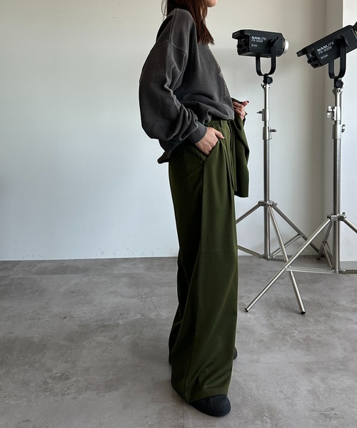 apres jour mignon（アプレジュールミニョン）の「アソートゆるストレートパンツ【SET UP可能】【ZOZOTOWN限定アイテム】（その他パンツ・レディース・ブラック/グレー系その他/カーキ/ブラウン系その他/ベージュ・SMALL/MEDIUM/X-LARGE）」の8枚目の写真