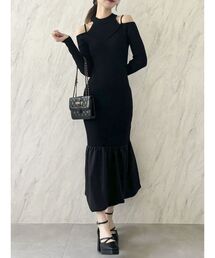 バブルヘムニットワンピース