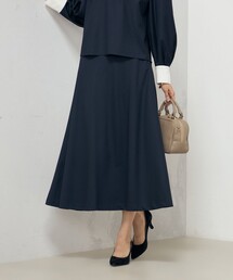 《セットアップ対応》ウォッシャブルバイヤスフレアースカート