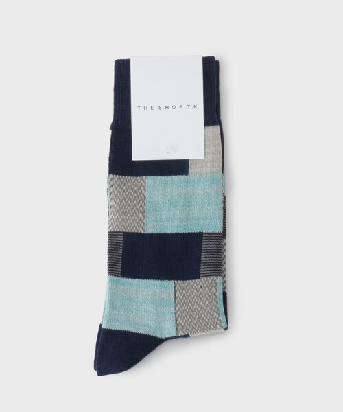 THE SHOP TK (ザ ショップ ティーケー )の「◆パッチワークデザインソックス(ソックス/靴下・メンズ・ネイビー/ブラウン系その他/オリーブ/チャコールグレー/オフホワイト・00)」の5枚目の写真