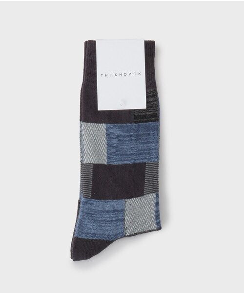THE SHOP TK (ザ ショップ ティーケー )の「◆パッチワークデザインソックス(ソックス/靴下・メンズ・ネイビー/ブラウン系その他/オリーブ/チャコールグレー/オフホワイト・00)」の2枚目の写真