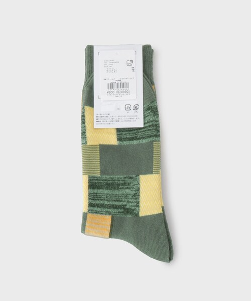 THE SHOP TK (ザ ショップ ティーケー )の「◆パッチワークデザインソックス(ソックス/靴下・メンズ・ネイビー/ブラウン系その他/オリーブ/チャコールグレー/オフホワイト・00)」の7枚目の写真