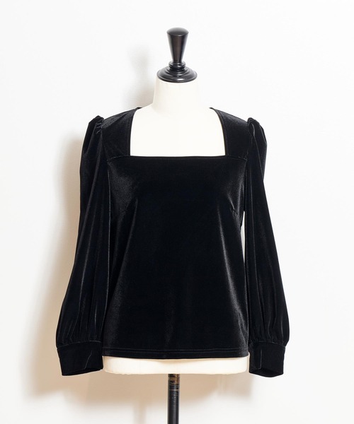 NOELA（ノエラ）の「スクエアネックベロアカットソー（Tシャツ/カットソー・レディース・ブラック/ブラウン・フリー）」の15枚目の写真